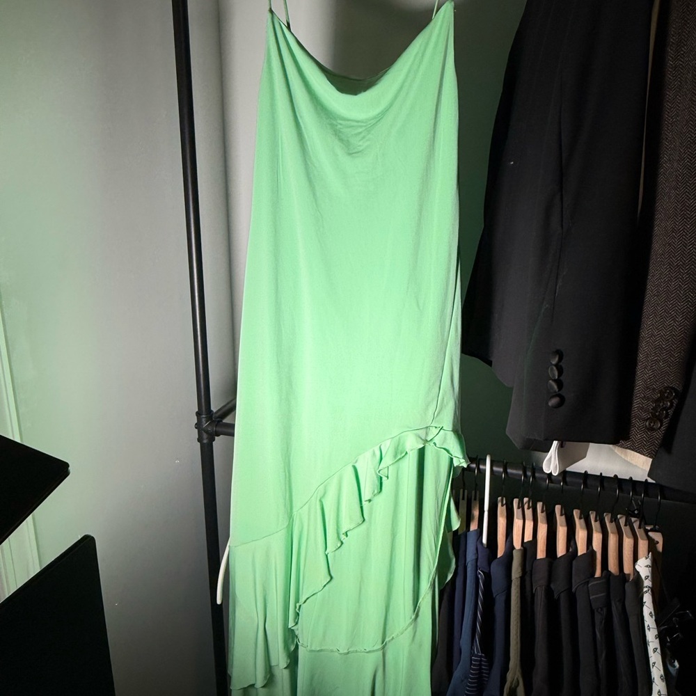 Pull&Bear Asymmetrical Green Dress